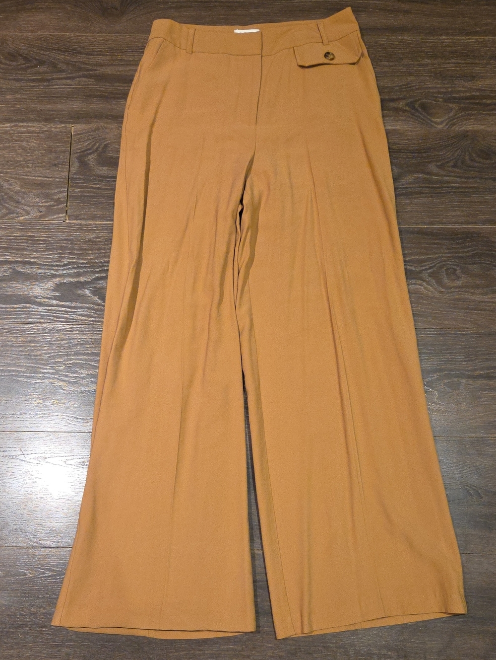 ❤️ TOPSHOP HIGH RISE WIDE LEG PANTS / TROUSERS, CAMEL, 8 (29) - Picture 2 of 8